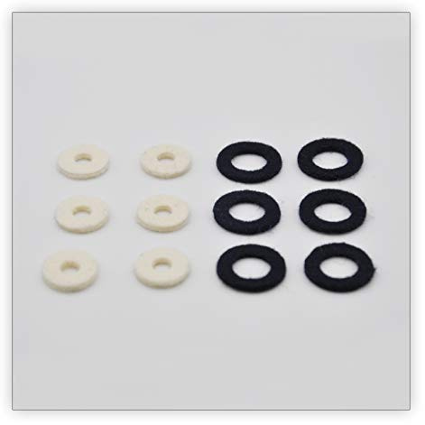12 x Filze Ventilfilze Soundman für Trompete Kornette Trumpet Cornet Trompetenventil Ventil (6 x schwarz, 6 x weiß)