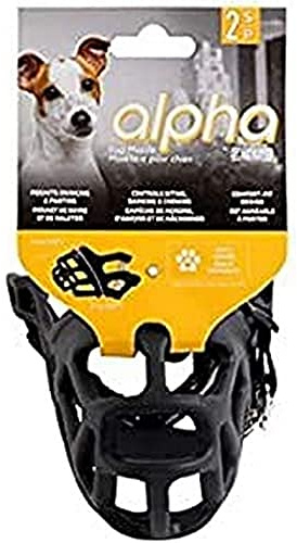 Zeus Alpha TPR-Maulkorb für kleine Hunde, Größe S, Comfort Fit Design verhindert Beißen, Bellen und Kauen, Schwarz