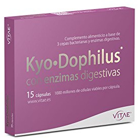 VITAE HEALTH INNOVATION Kyo-Dophilus Enzimas Digestivas con probióticos y enzimas digestivas (lactasa, amilasa, lipasa, proteasa), 15 Cápsulas