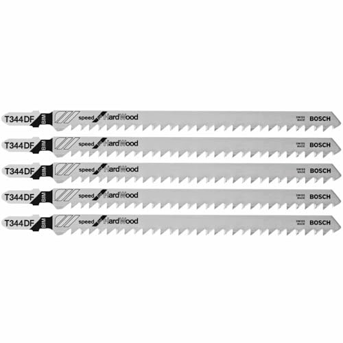 Bosch T344DF 5 pc. 6 in. 6 TPI Speed for Hardwood T-Shank Jig Saw Blades