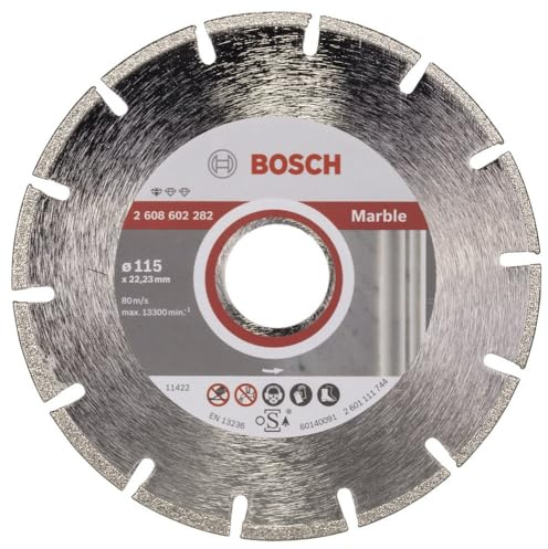 Bosch Professional Diamanttrennscheibe (für Marmor, Ø: 115 mm, Zubehör für Winkelschleifer), Grau
