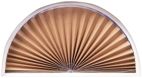 Redi Shade No Tools Original Stoff-Jalousie für Bogenfenster, lichtblockierend, plissiert, keine Werkzeuge erforderlich, ca. 183 x 91,5 cm, Naturfarben