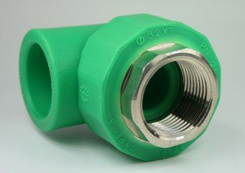 PPR Aqua-Plus 90° Winkel für 32mm Rohre mit 1 Zoll Innengewinde