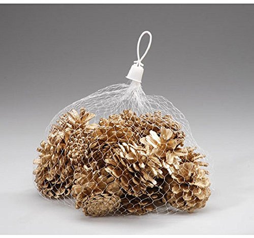 Big Value Pine Cones - Gold - 1/2 pound bag (1 pack)