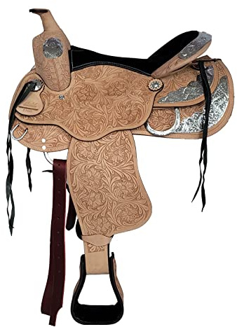 A&M ridsport västernsadel Texas av buffelläder hög kvalitet full kvarter, storlek: 45 cm