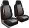 FH Group Juego de Fundas de Asiento de Coche de Tela para Asientos Delanteros, 1 Pieza, Ajuste Universal, Lavable, para SUV, sedán, Furgoneta, Color Gris