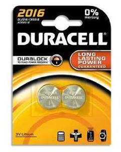 DURACELL bouton Lithium Piles CR2016-Lot de 2-(5299938)