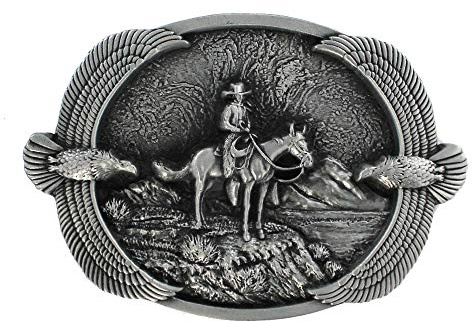 eeddoo® Gürtelschnalle - Western Cowboy Eagle (Buckle für Wechselgürtel für Damen und Herren | Belt Frauen Männer Oldschool Rockabilly Metall Gothic Wave Rock Biker Western Trucker Casino Skull)