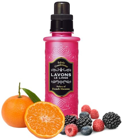 LAVONS Natural Fabric Conditioner for Sensitive Skin, Plant-Based Laundry Softener for Baby & Pet, Reduces Fabric Wrinkles, Long-Lasting Scent & Odor Control from Japan, FRENCH MACARON, 20.3 Fl Oz