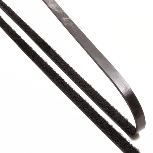 Klettband selbstklebend 25 m | weiß oder schwarz | Breite frei wählbar | Flauschband oder Hakenband (10 mm Flauschband, schwarz)