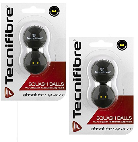Tecnifibre Squash Bälle gelb gepunktet, 4 Pack