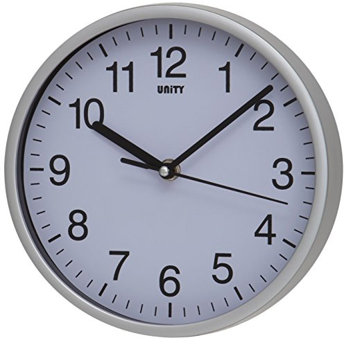 Unity-Wanduhr, Radcliffe, Silent Sweep, Modern, Silber, 20 cm