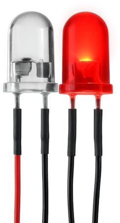 Lumetheus LED verkabelt 12 Volt 5mm Farbe rot 10 Stück verkabelte rote Leuchtdioden mit Kabel verlötet 12V Widerstand