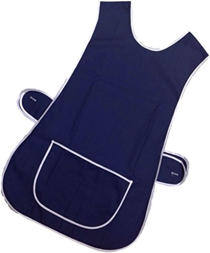 Ladies Grace Plain Tabard Large Pocket Side Button Fastening Cleaning Work Apron