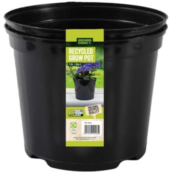 BOSMERE 7.5 Litre N203 Round Container Pot (Pack of 2), Black