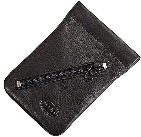 GoBago Branco Leder Schlüsseltasche Schlüsseletui Rindleder Schlüsselmappe Schlüssel Etui (Schwarz)