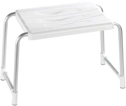WENKO Duschhocker Secura Weiß - Wannenhocker, 120 kg Tragkraft, Kunststoff, 50 x 32 x 26 cm, Weiß
