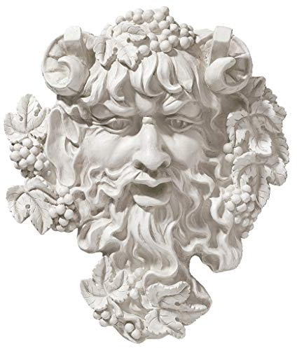Design Toscano OS6212M Bacchus, God of Wine Greenman Wall Sculpture, Medium, 30.5 cm, Polyresin, Antique Stone