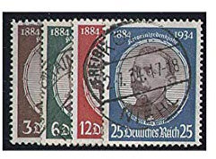 Goldhahn Deutsches Reich Nr. 540-543 gestempelt Kolonialforscher 1934 - Briefmarken für Sammler