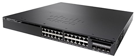 Cisco Systems Catalyst 3650-24PD-S Netzwerk-Switch, 24 Gigabit Ethernet (GbE)-PoE+-Ports, 2 10G- und 2 1G-Uplinks, 640-W-AC-Netzteil, 1 HE, begrenzte Lebenszeitgarantie (WS-C3650-24PD-S) Schwarz