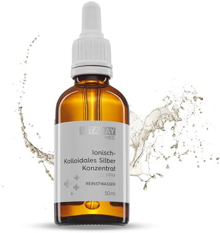 Vitabay Kolloidales Silber 500 ppm 50 ml Konzentrat - Silberwasser Kolloidales - Reinheitsstufe 99,99% - 10x hochdosierter als Kolloidales Silber 50 ppm - Colloidal Silver Coloidales Silber