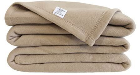 POYET MOTTE POLECO Couverture polaire Polyester Sable 240 x 260 cm