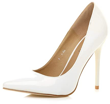 AJVANI Womens Ladies high Heel Pointed Contrast Court smart Party Work Shoes Pumps Size