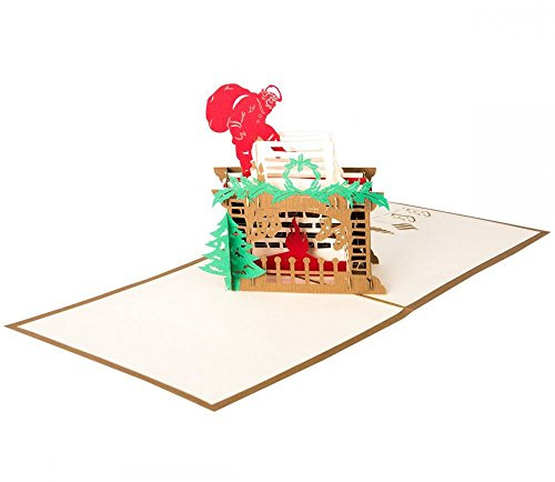 3D KARTE Weihnachtskamin I Pop-Up Karte als Gutschein oder Gruß zu Weihnachten I Klappkarte als Weihnachtskarte…