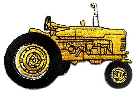 Catch the Patch Traktor Aufnäher zum Aufbügeln 6,5 x 9,7 cm Bügelbild für Kinder mit Bauernhof Baustelle Action Spielspaß, Bügelpatch Patches Bügelflicken Kindergeburtstag