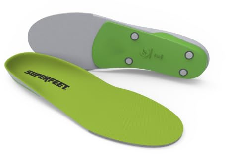 Superfeet All-Purpose Support High Arch Insoles (Green) for Active Lifestyle with High Arch Support - Men 7.5-9 / Women 8.5-10