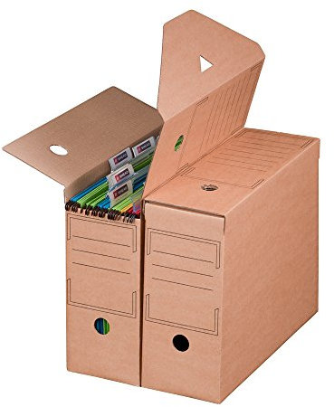 Smartbox Pro Archiv-Ablagebox mit Automatikboden für Hängemappen, 10er Pack, braun
