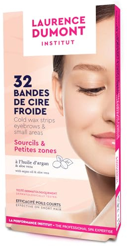 Laurence Dumont - 32 bandes de cire froide Sourcils & Petites zones - Tous types de peaux : Peau lisse et douce