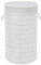 WENKO Cesto portabiancheria Bamboo Rotondo bianco - cesto della biancheria, Bambù, 35 x 60 x 35 cm, Bianco