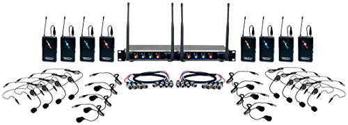 VOCOPRO HYBRID-PLAY-8 Eight Channel UHF Digital Hybrid Wireless Headset & Lapel Mic System