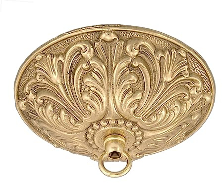 B&P Lamp® Fine, Die Cast Brass Ceiling Light Canopy Plate, 5 1/2 Inch Diameter, Polished & Lacquered Brass