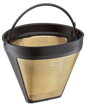 Cilio 0000116007 Kaffeefilter Größe 4, Edelstahl, Silber, 10,4 x 12,4 x 13,2 cm, Gold, 37, 4017166116007