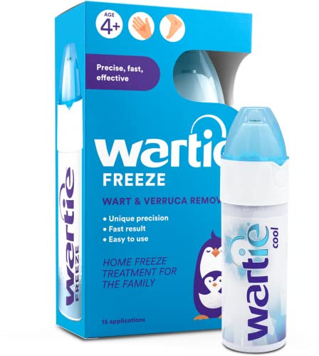 Wartie Freeze Wart and Verruca Remover, Safe For Adults and Children Aged 4+, Fast Acting Wart and Verruca Treatment For Hands and Feet, Contains 15 Applications, White, 50 ml (Pack of 1)