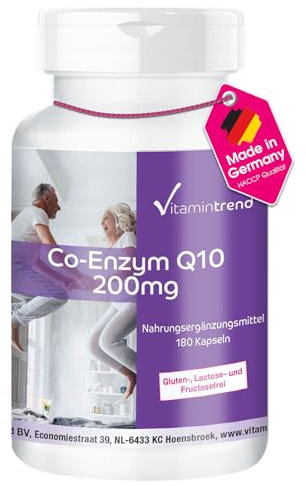 Coenzima Q10 200 mg - 180 capsule - Per 6 mesi - Vegan - Ubichinone | Vitamintrend®