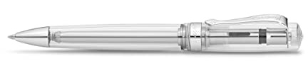Kaweco STUDENT Ball Pen Transparent I Retractable Ballpoint Pen in Classic Design with Standard G2 Refills I Acrylic Ball Pen 13cm in Transparent with Silver Details