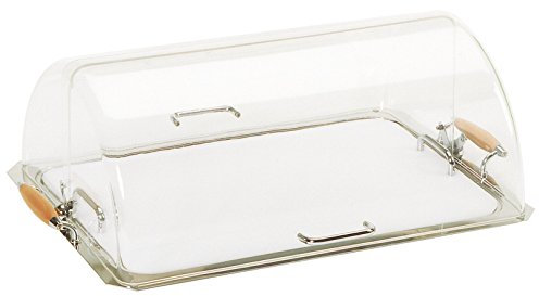 Piazza – Présentoir à fromages rectangulaire C/Cloche Roll Top et insert en polyéthylène avec poignées en inox – 63 x 45 cm – H : 30 cm 417100
