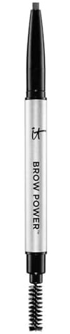 IT Cosmetics, Lápiz de Cejas Universal, Cejas Más Naturales, Perfilador de Punta Ovalada, Adaptable a Cualquier Tono, Cepillo en Espiral Integrado para Dar Forma, Brow Power