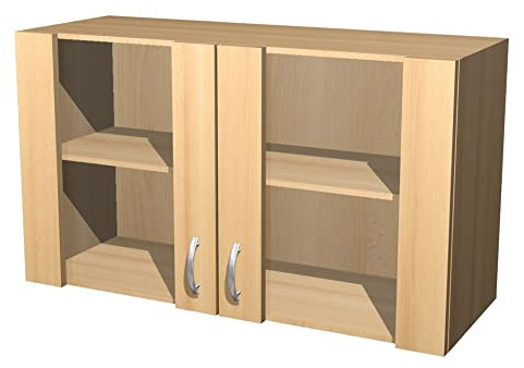 Smart Möbel Küchen Hängeschrank mit Glas - 100 cm breit - Buche – Namu