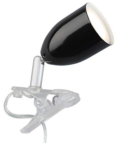 Brilliant Lampe Leo LED Klemmleuchte schwarz | 1x LED-PAR51, GU10, 3W LED-Reflektorlampe inklusive, (240lm, 2700K) | Mit Schnurzwischenschalter