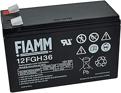 FIAMM Batería para batería de plomo 12 V 9 Ah de alta corriente FGH20902 Faston 6,3 mm