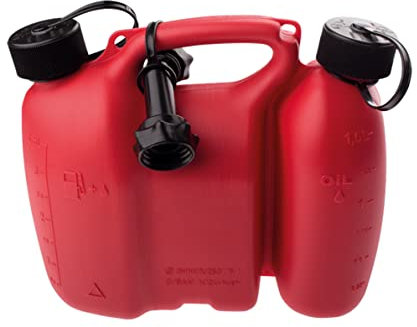 Contenedor de dos compartimentos para sierras de cadena de grasa y gasolina - Tamaño único