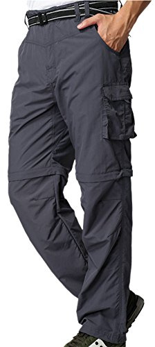 Jessie Kidden Mens Hiking Pants Convertible Quick Dry Lightweight Zip Off Outdoor Fishing Travel Safari Pants (225 Grey 29)