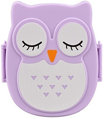 Yosoo Portatile Dolce Gufo Perfetta Tenuta Rettangolare Pranzo Lunch Box Alimentare Frutta Storage Container per Bambini e Adulti, ca. 16.8 * 13 * 7 cm, capacità: 1050 ML Violett