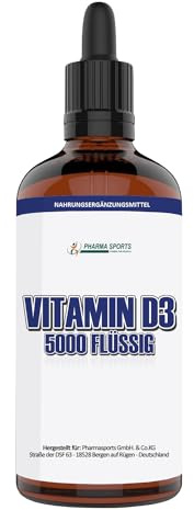 Premium Vitamin D3 Flüssig ▪ 50ml = 1850 Tropfen ▪ 1 Tropfen = 25µg (1000 I.E.) ▪ in MCT Öl gelöst ▪ Vitamin D3 Tropfen hochdosiert ▪ vegan ▪ Made in Germany ▪ Pro Natural