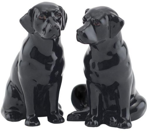 Quail Ceramics - Black Labrador Salt And Pepper Pots by Quail