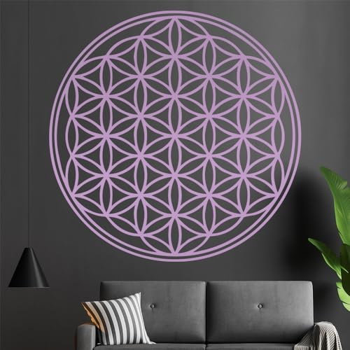 Kiwistar Blume des Lebens - Baum Wandtattoo in 6 Größen - Wandaufkleber Wall Sticker - Dekoration, Küche, Wohnzimmer, Schlafzimmer, Badezimmer (20 x 20 cm, 42_Flieder)